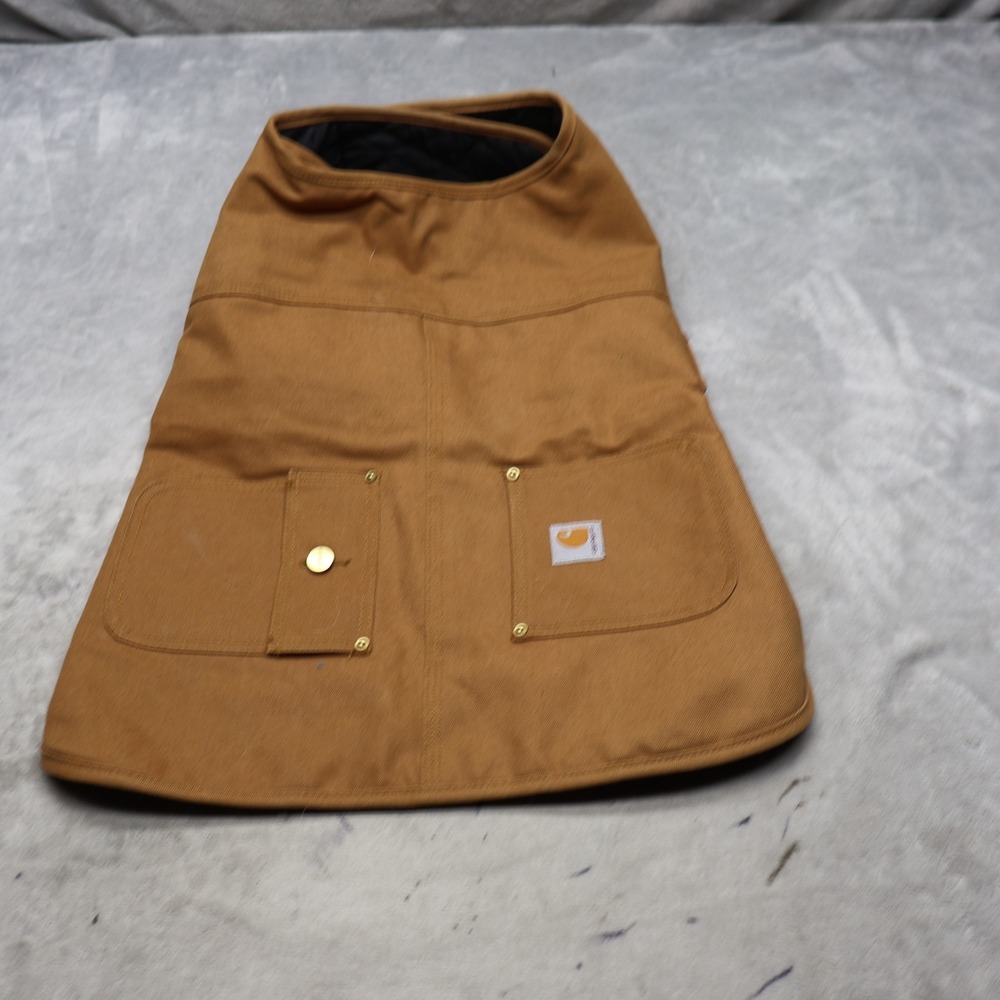 Carhartt Dog Chore Coat Large Brown Duck Canvas Quilted Lined Adjustable Outdoor